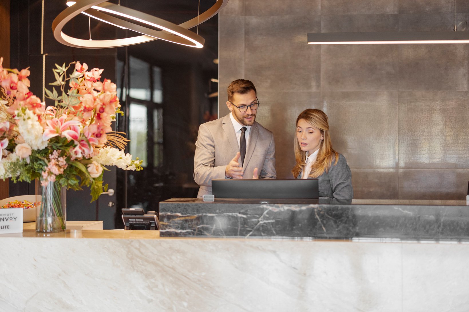 Hotel Receptionists Working